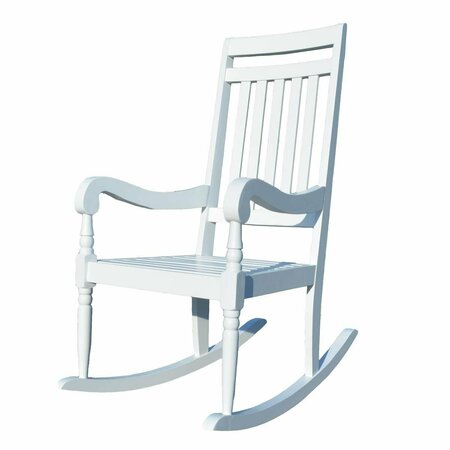 CAROLINA CHAIR & TABLE Belmont Slat Rocker Chair, White JR1101 WHT